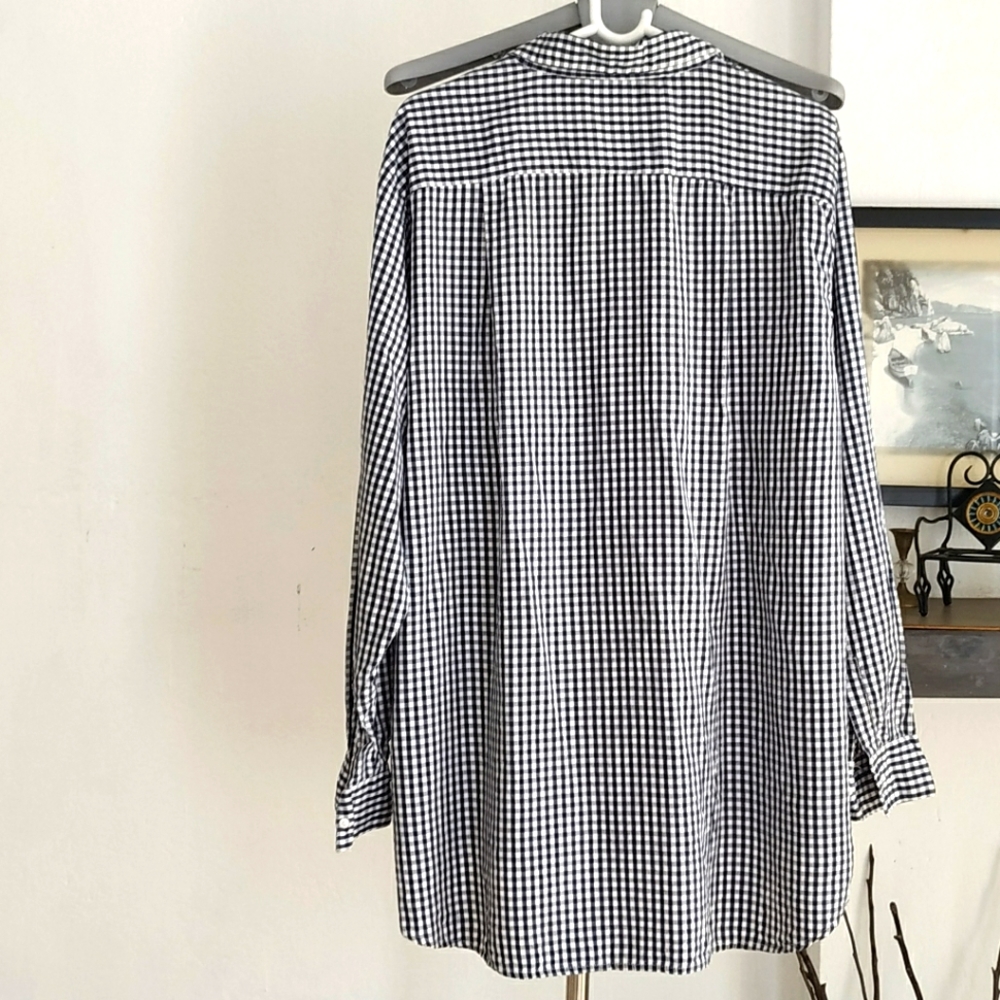 Zara Black & White Gingham Check Shirt With Embroidery - Picture 8 of 12